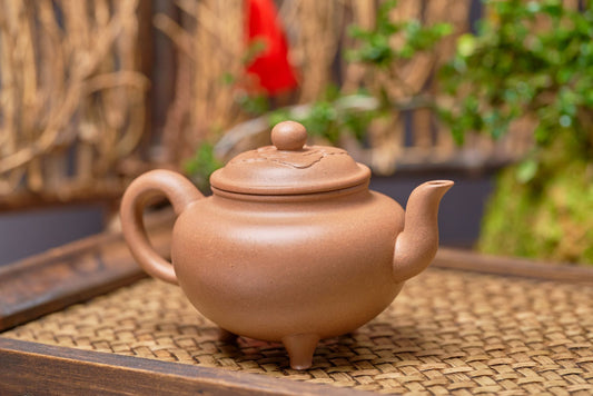 Da Bin Ruyi 다리가 3개인 Yixing Purple Clay (Zisha) 찻주전자. 수제 150ml