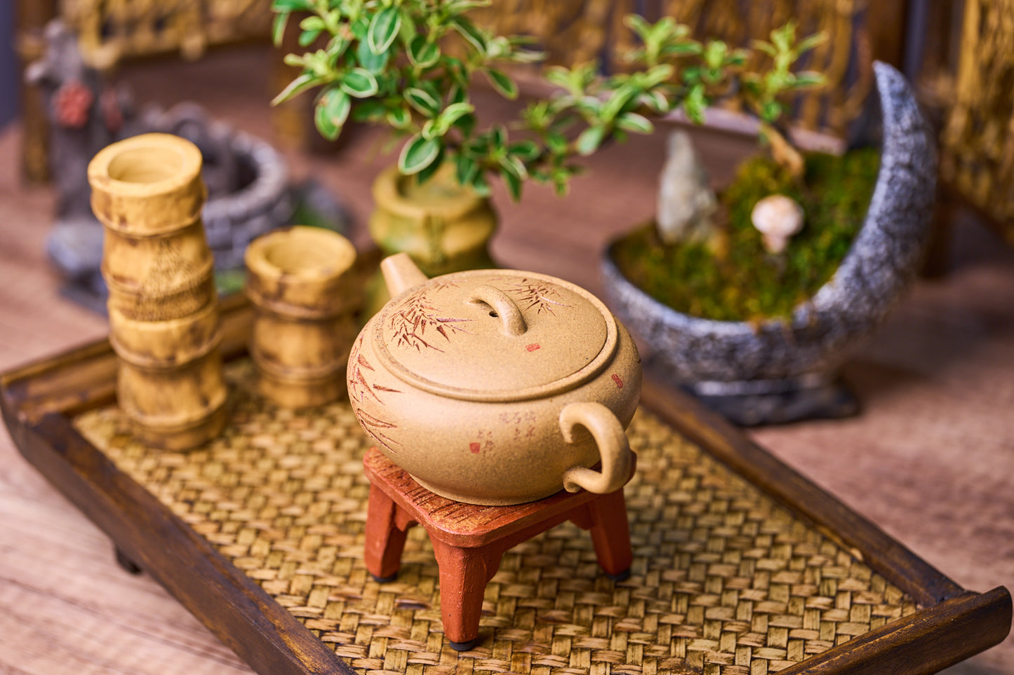 220cc Chinese Yixing Handmade Zisha Duan Clay teapot "Han wa" Teapot