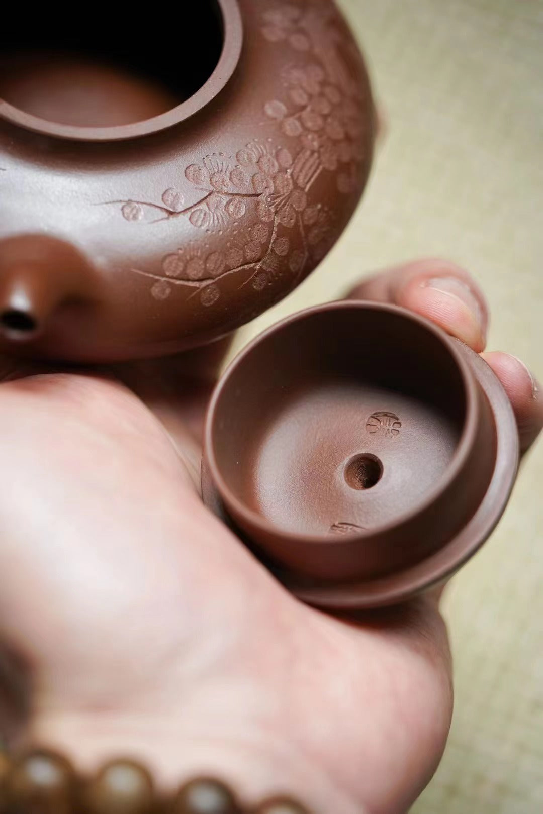 170cc Zisha 숙성 보라색 점토 찻주전자 "Bian Fu" 차 주전자