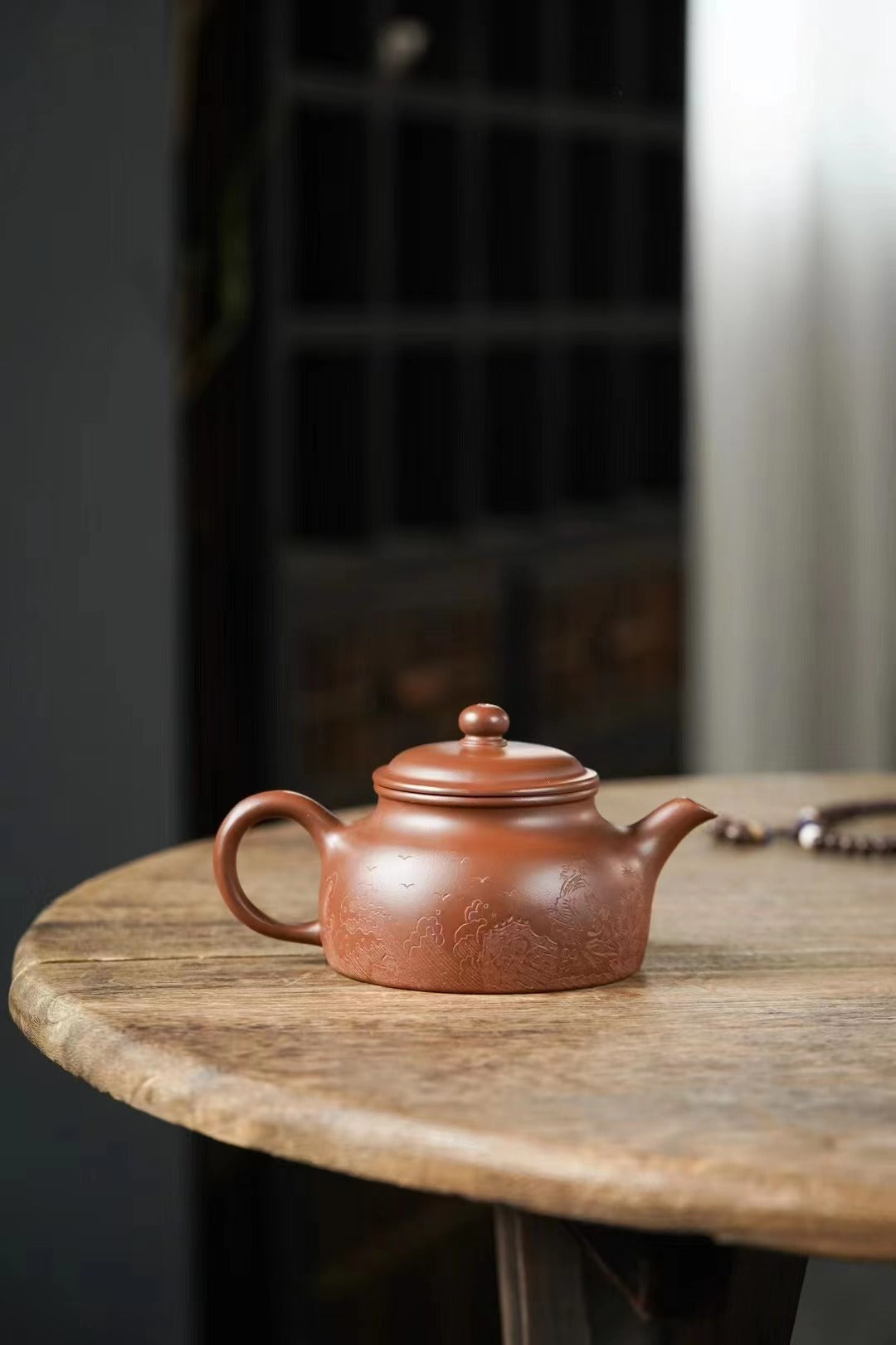 180cc 숙성된 자주색 점토 찻주전자 "Huai Ying" 찻주전자